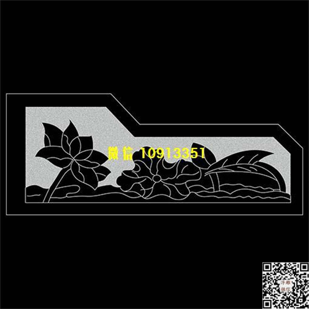 精雕图146荷花耳朵精雕图线雕图线条图单线铣底图_电脑雕刻plt文泰矢量图精雕图浮雕图